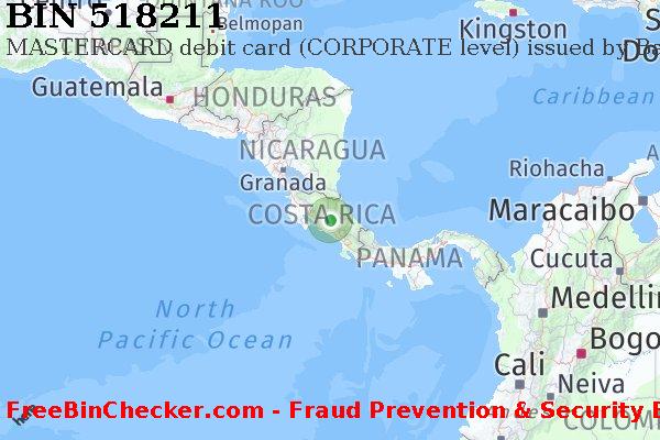518211 MASTERCARD debit Costa Rica CR BIN List