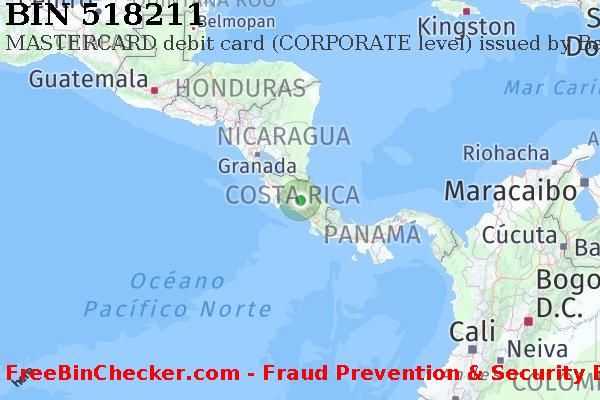 518211 MASTERCARD debit Costa Rica CR Lista de BIN