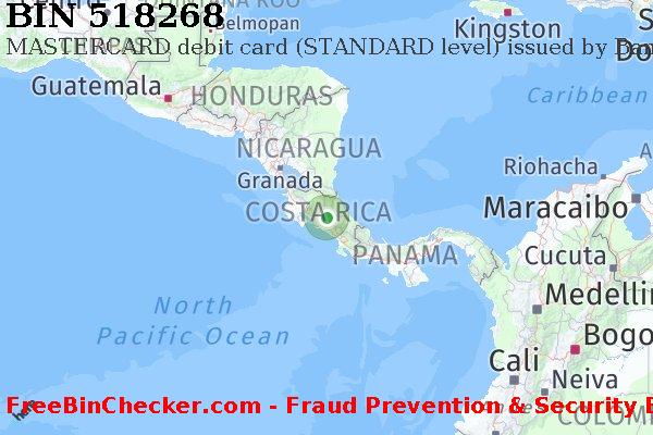 518268 MASTERCARD debit Costa Rica CR Lista de BIN
