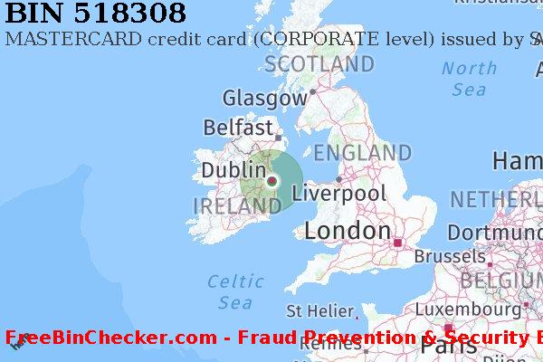 518308 MASTERCARD credit Ireland IE BIN List