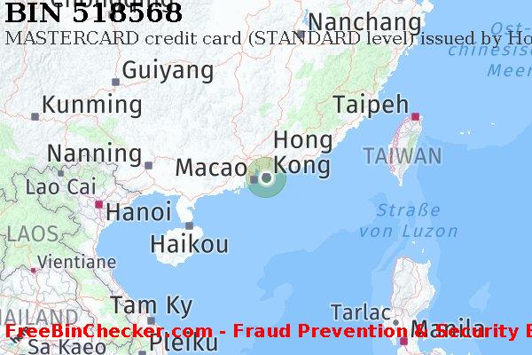 518568 MASTERCARD credit Hong Kong HK BIN-Liste
