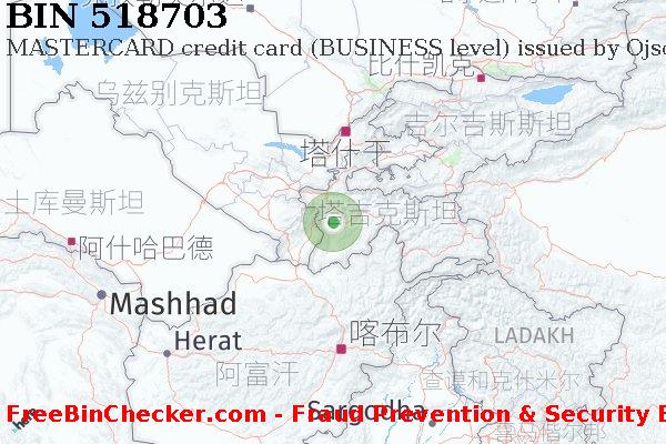 518703 MASTERCARD credit Tajikistan TJ BIN列表