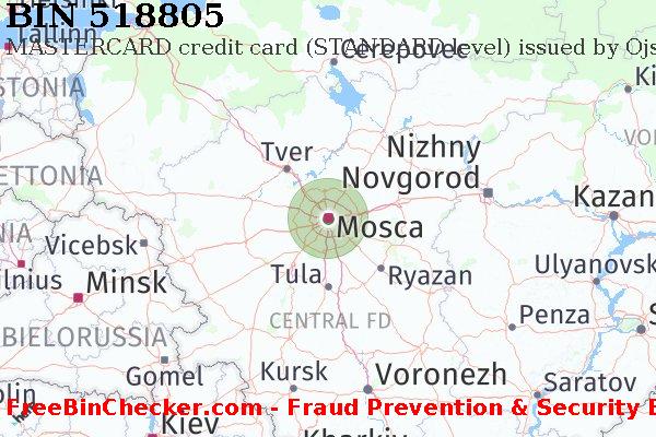518805 MASTERCARD credit Russian Federation RU Lista BIN