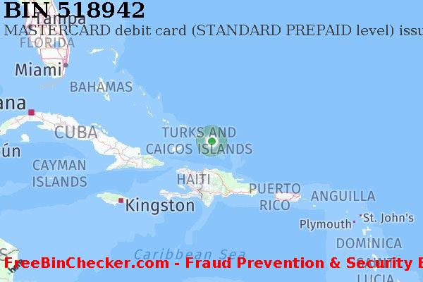 518942 MASTERCARD debit Turks and Caicos Islands TC BIN List