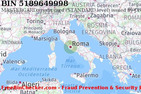 5189649998 MASTERCARD credit Italy IT Lista BIN