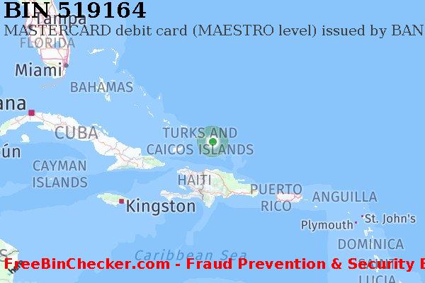 519164 MASTERCARD debit Turks and Caicos Islands TC BIN List
