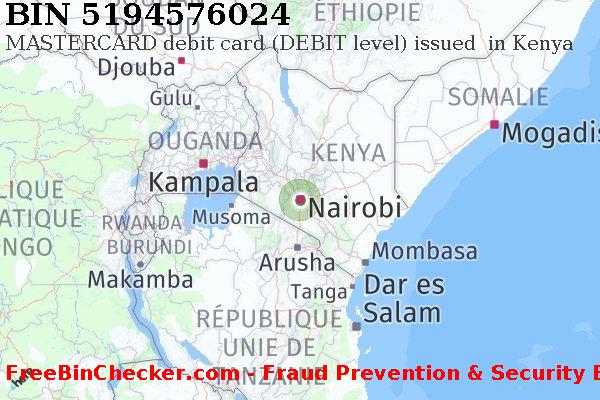 5194576024 MASTERCARD debit Kenya KE BIN Liste 