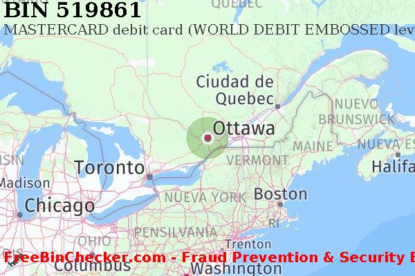519861 MASTERCARD debit Canada CA Lista de BIN