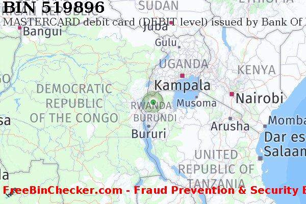 519896 MASTERCARD debit Rwanda RW बिन सूची