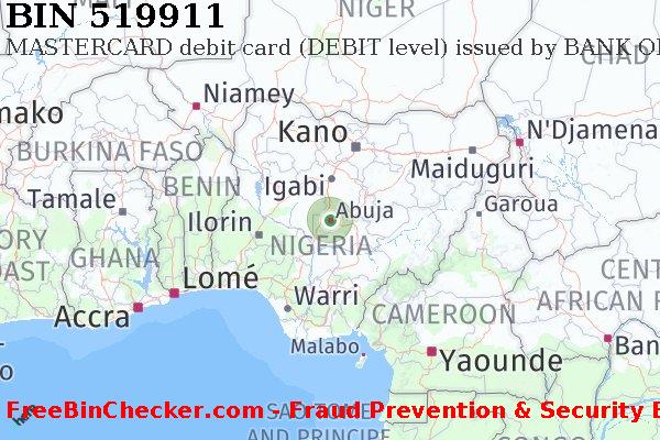 519911 MASTERCARD debit Nigeria NG BIN List