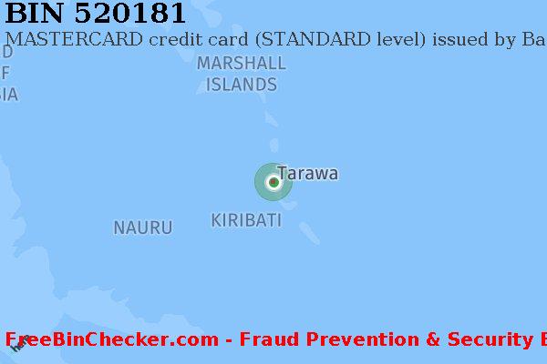 520181 MASTERCARD credit Kiribati KI BIN List