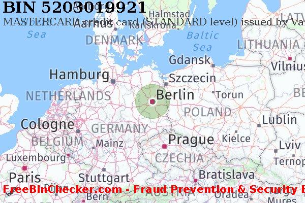 5203019921 MASTERCARD credit Germany DE BIN List