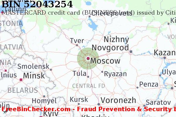 52043254 MASTERCARD credit Russian Federation RU BIN List