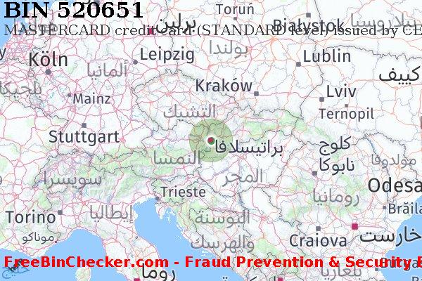 520651 MASTERCARD credit Slovakia (Slovak Republic) SK قائمة BIN