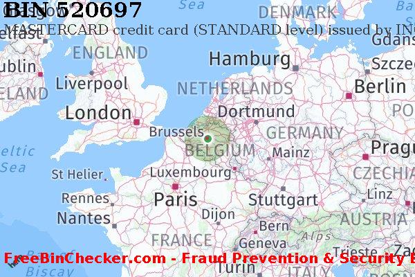 520697 MASTERCARD credit Belgium BE बिन सूची