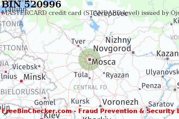 520996 MASTERCARD credit Russian Federation RU Lista BIN