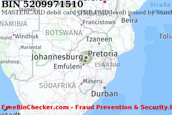 5209971510 MASTERCARD debit South Africa ZA BIN-Liste