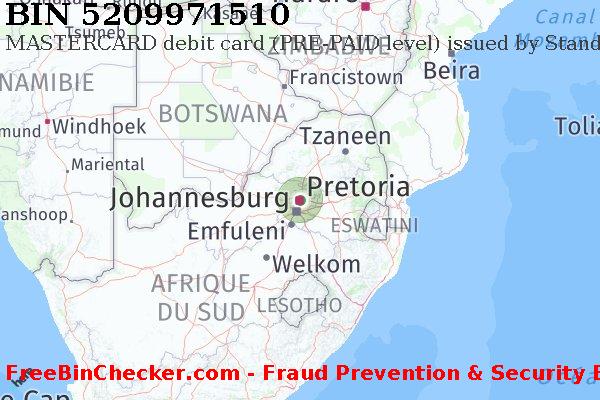 5209971510 MASTERCARD debit South Africa ZA BIN Liste 