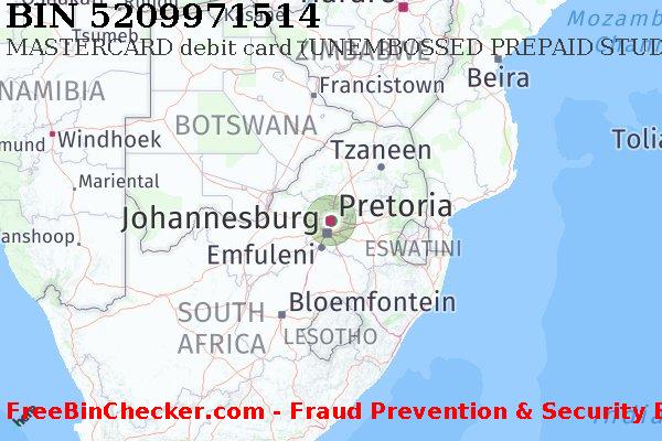 5209971514 MASTERCARD debit South Africa ZA BIN 목록