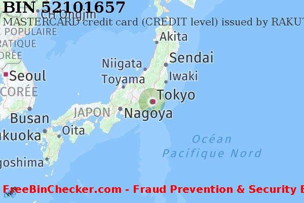 52101657 MASTERCARD credit Japan JP BIN Liste 
