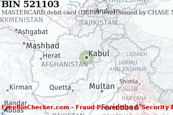 521103 MASTERCARD debit Afghanistan AF BIN List