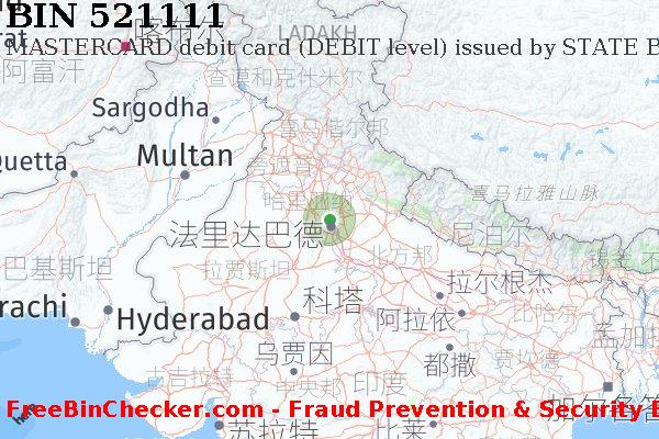 521111 MASTERCARD debit India IN BIN列表