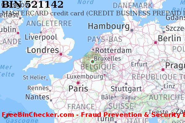 521142 MASTERCARD credit Belgium BE BIN Liste 