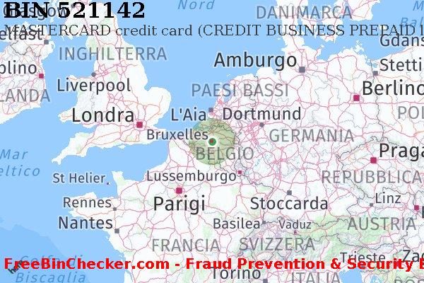 521142 MASTERCARD credit Belgium BE Lista BIN