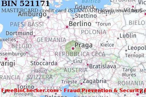 521171 MASTERCARD credit Czech Republic CZ Lista BIN