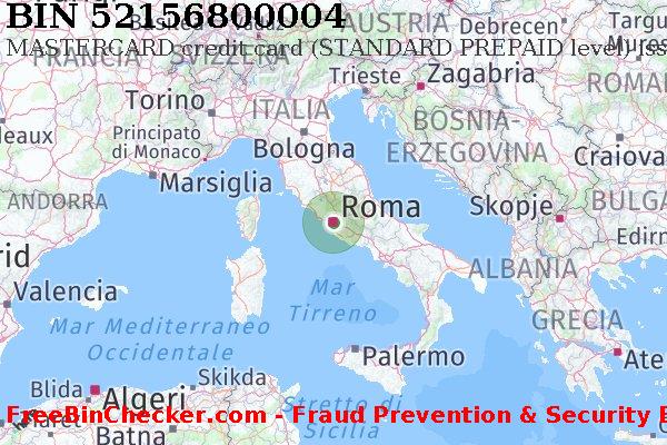 52156800004 MASTERCARD credit Italy IT Lista BIN