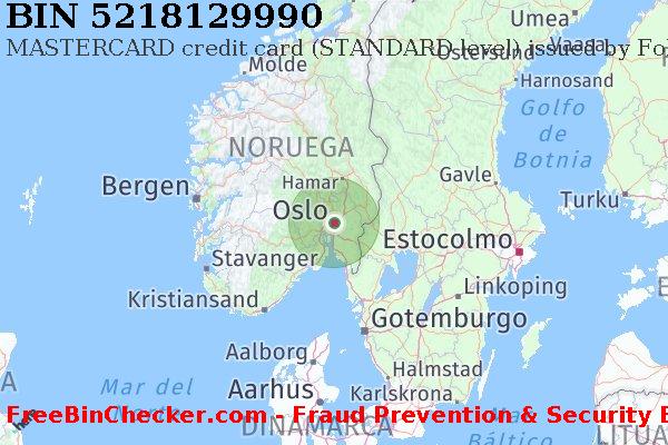 5218129990 MASTERCARD credit Norway NO Lista de BIN