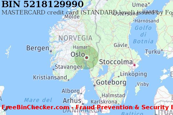 5218129990 MASTERCARD credit Norway NO Lista BIN