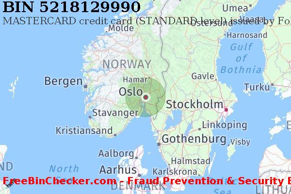 5218129990 MASTERCARD credit Norway NO BIN 목록