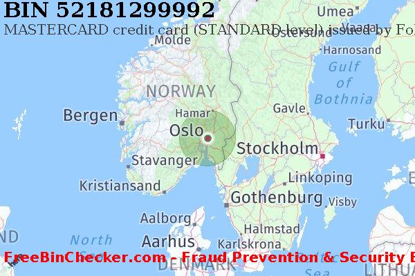 52181299992 MASTERCARD credit Norway NO BIN List