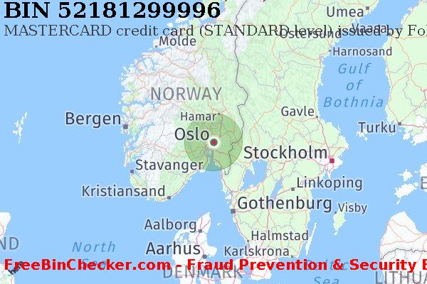 52181299996 MASTERCARD credit Norway NO BIN List