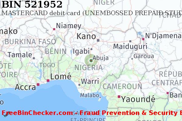 521952 MASTERCARD debit Nigeria NG BIN Liste 