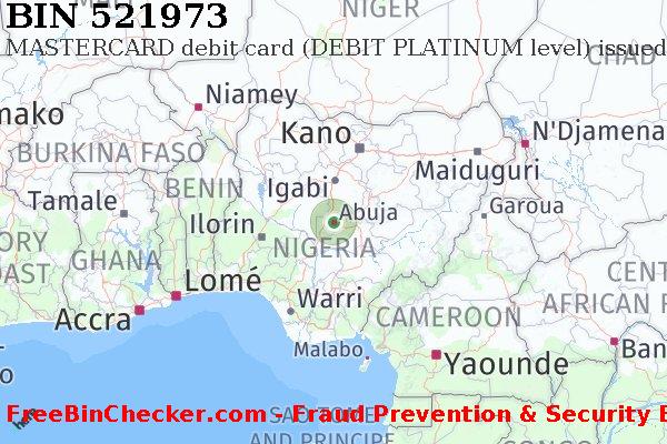 521973 MASTERCARD debit Nigeria NG বিন তালিকা