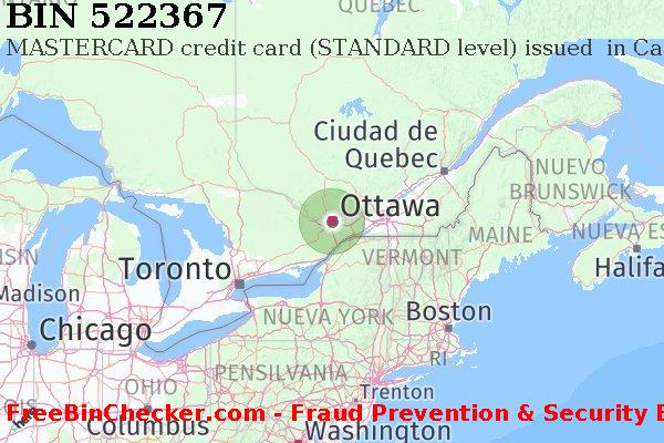 522367 MASTERCARD credit Canada CA Lista de BIN