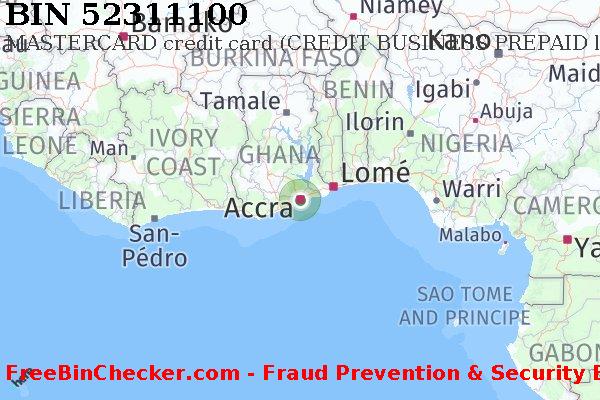 52311100 MASTERCARD credit Ghana GH BIN List