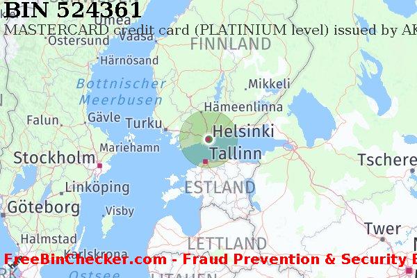 524361 MASTERCARD credit Finland FI BIN-Liste