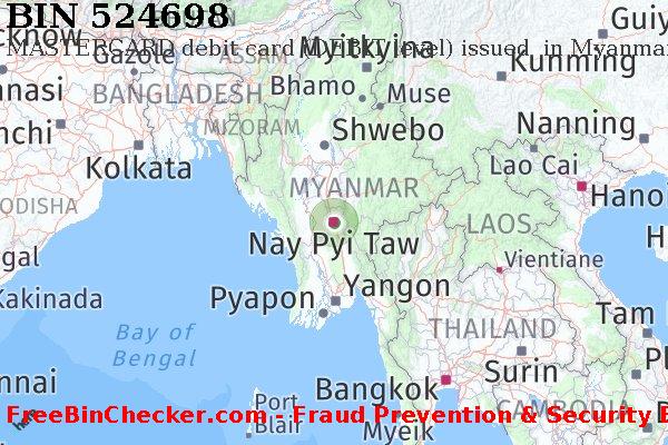 524698 MASTERCARD debit Myanmar MM बिन सूची