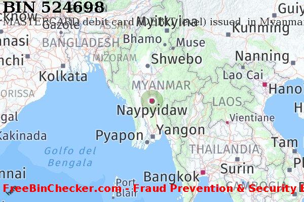 524698 MASTERCARD debit Myanmar MM Lista BIN