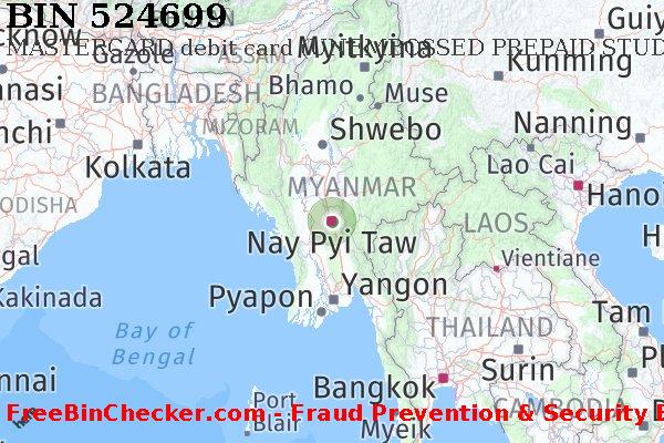 524699 MASTERCARD debit Myanmar MM BIN Danh sách