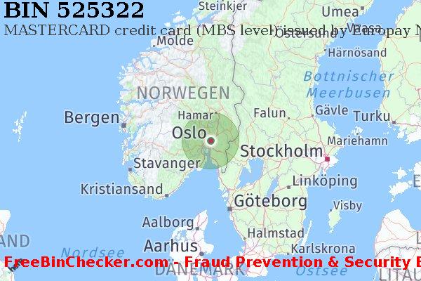 525322 MASTERCARD credit Norway NO BIN-Liste