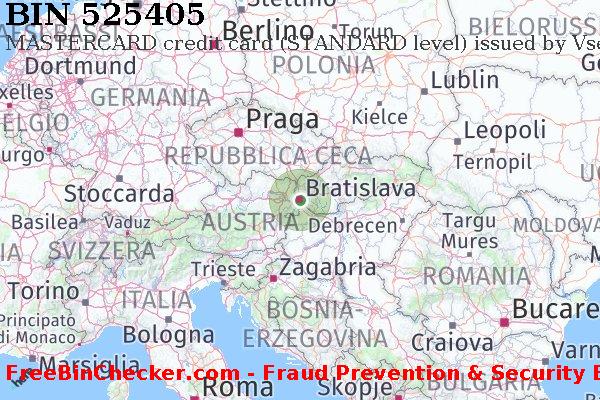 525405 MASTERCARD credit Slovakia (Slovak Republic) SK Lista BIN