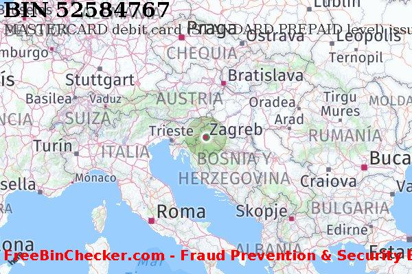 52584767 MASTERCARD debit Croatia HR Lista de BIN