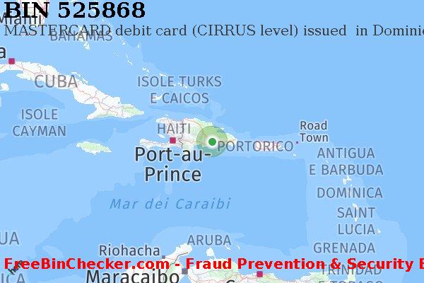 525868 MASTERCARD debit Dominican Republic DO Lista BIN