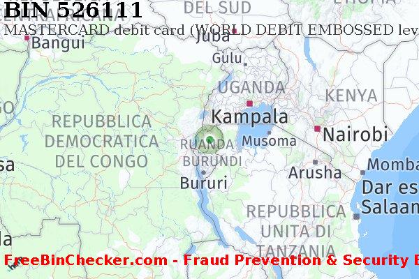 526111 MASTERCARD debit Rwanda RW Lista BIN