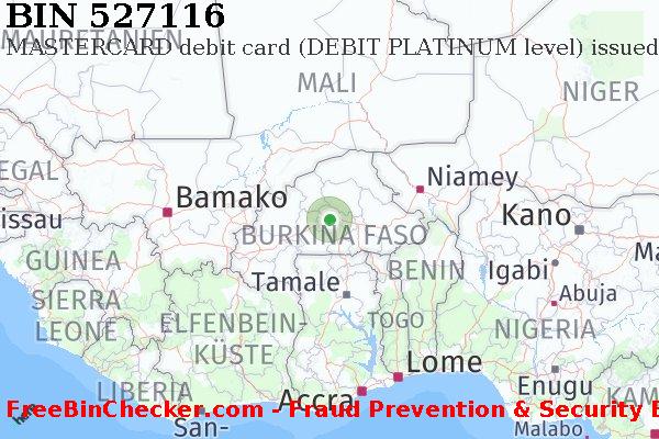 527116 MASTERCARD debit Burkina Faso BF BIN-Liste