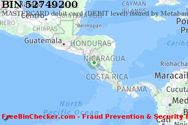 52749200 MASTERCARD debit Nicaragua NI बिन सूची